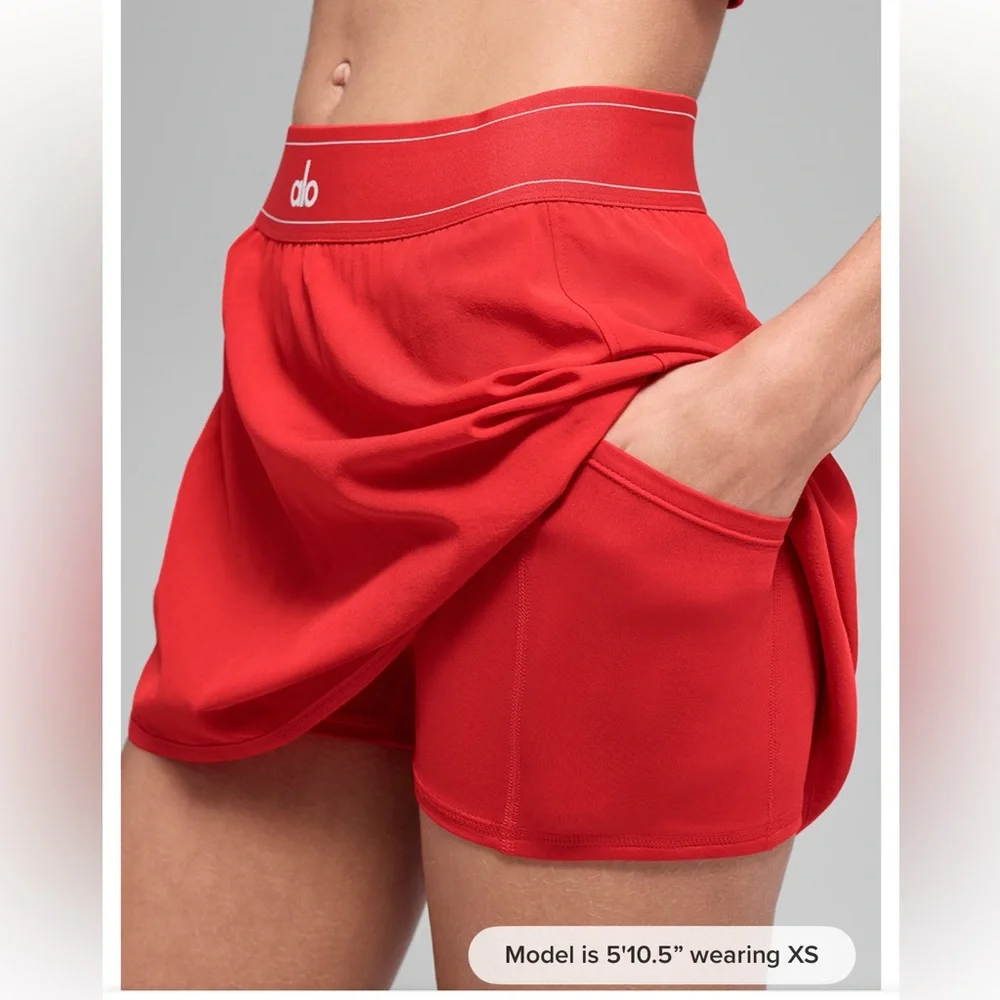 Brand new with tags! Alo Match Point Tennis Skirt - Bright Red, Size M